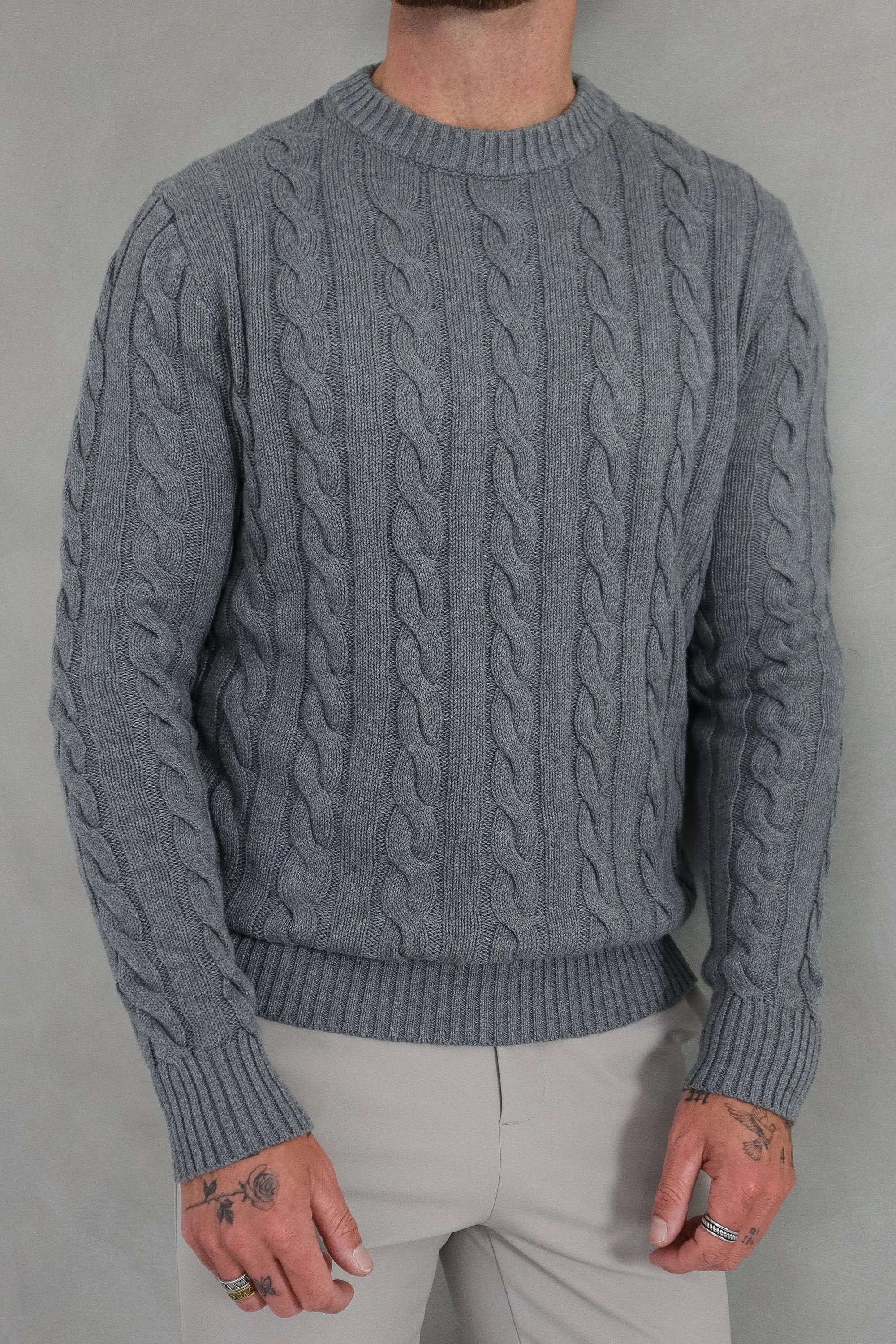 THE CABLE KNIT CREWNECK SWEATER