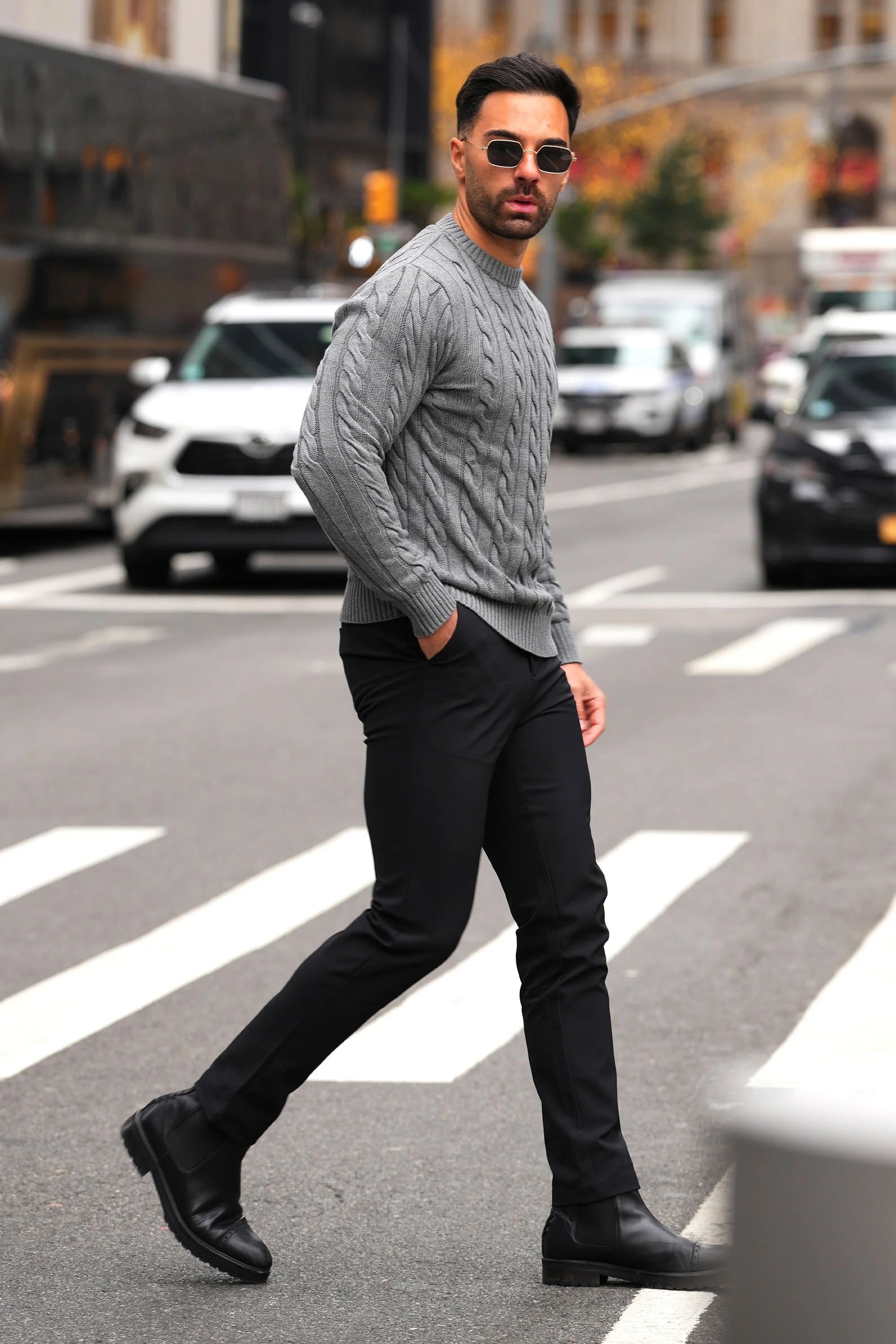 THE CABLE KNIT CREWNECK SWEATER